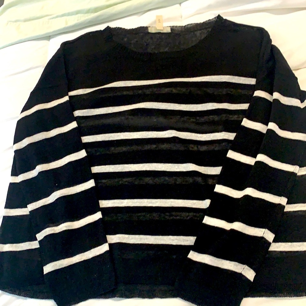 Eileen fisher vintage black/white linen sweater
